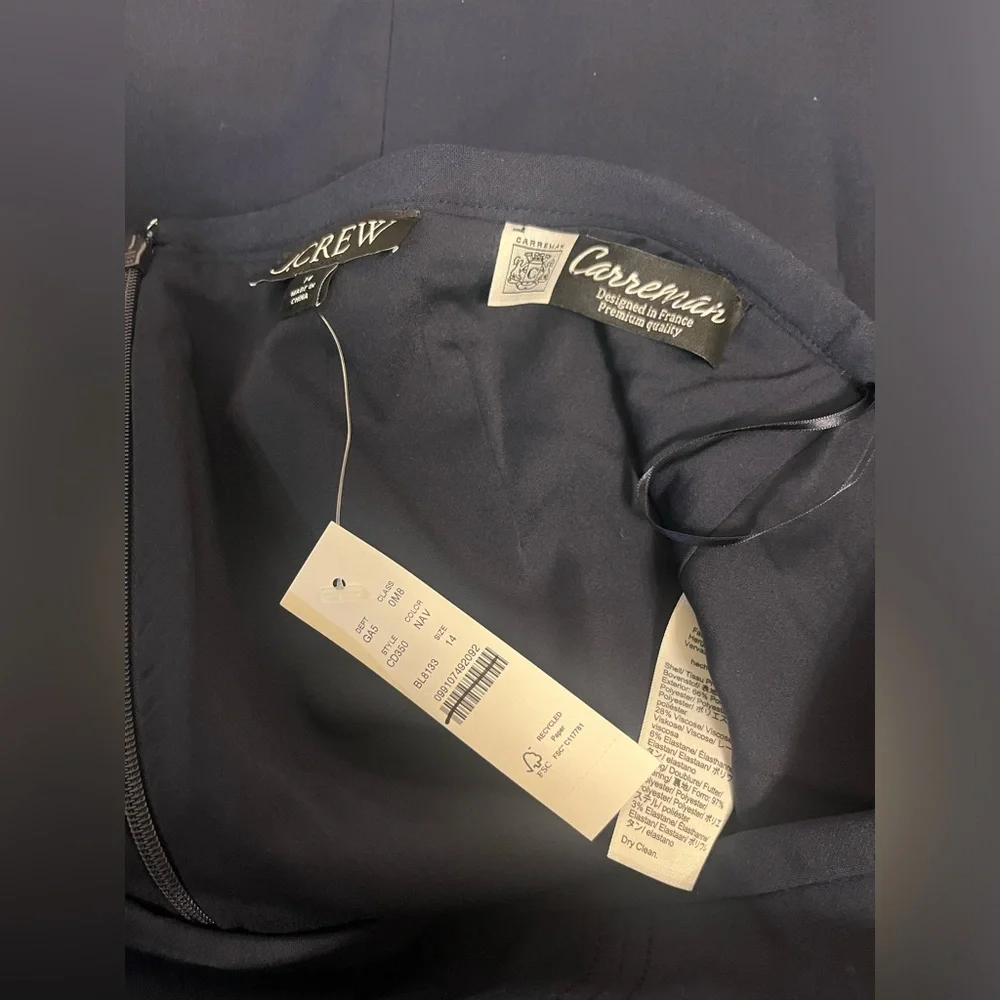 J. Crew Pencil Midi Skirt in four-seasons stretch navy - Picture 6 of 6